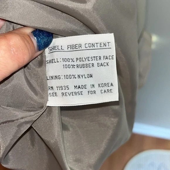 Windsor Bay women’s  vintage Metallic pewter long belted Trench Coat Size 8 - Picture 7 of 12